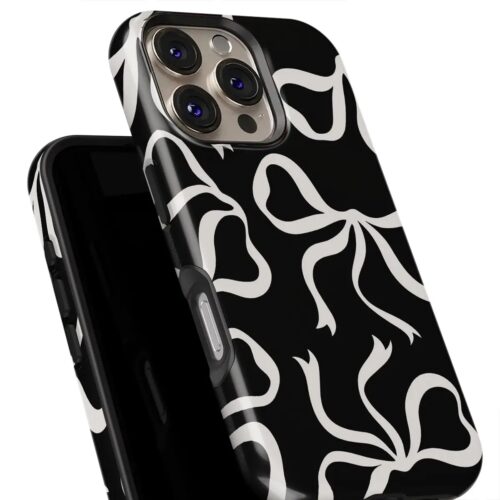 Θήκη iPhone για Όλα τα μοντέλα 3D Design Με Σχέδιο Black and White Ribbons (Κωδ:1161)