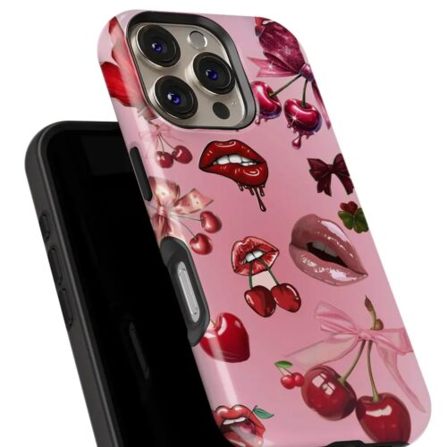 Θήκη Samsung για Όλα τα μοντέλα 3D Design Με Σχέδιο Lips and Cherries (Κωδ:1068)