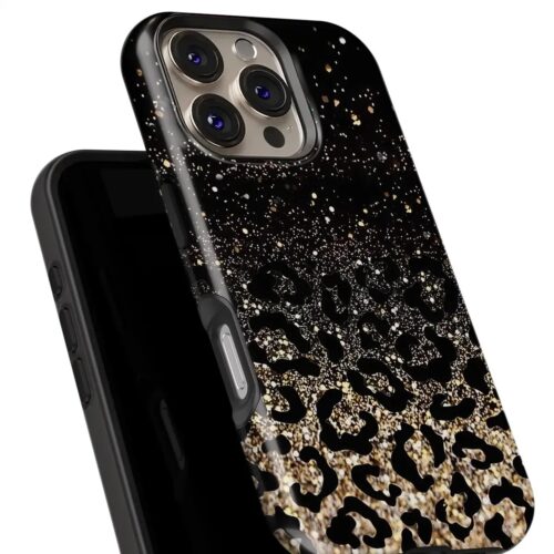Θήκη Samsung για Όλα τα μοντέλα 3D Design Με Σχέδιο Black and Gold Leopard (Κωδ:1150)