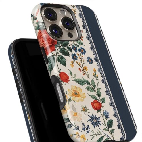 Θήκη Samsung για Όλα τα μοντέλα 3D Design Με Σχέδιο Vintage Floral Border (Κωδ:1171)