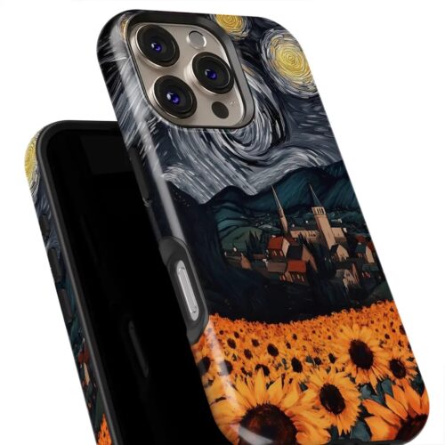 Θήκη Samsung για Όλα τα μοντέλα 3D Design Με Σχέδιο Starry Night and Sunflowers (Κωδ:1172)