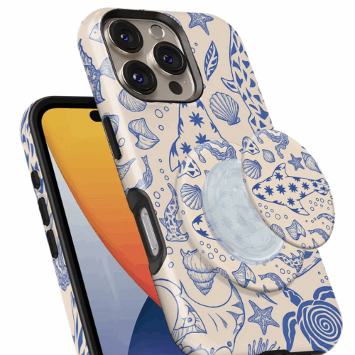 Θήκη Samsung για Όλα τα μοντέλα 3D Design Με PopSocket και Σχέδιο Blue Ocean (Κωδ:1093)