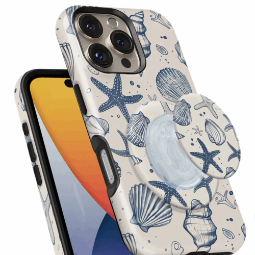 Θήκη Xiaomi για Όλα τα μοντέλα 3D Design Με PopSocket και Σχέδιο Seashells & Starfish (Κωδ:1086)