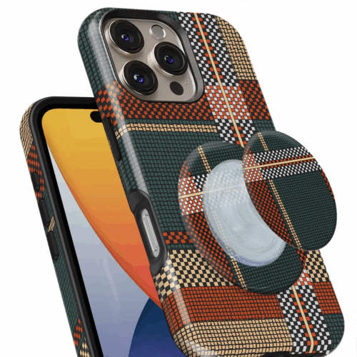 Θήκη Xiaomi για Όλα τα μοντέλα 3D Design Με PopSocket και Σχέδιο Retro Checkered Fabrics (Κωδ:1091)