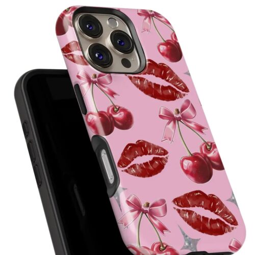 Θήκη Xiaomi για Όλα τα μοντέλα 3D Design Με Σχέδιο Lips and Red Cherries (Κωδ:1072)