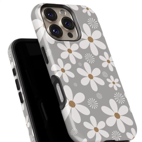 Θήκη Xiaomi για Όλα τα μοντέλα 3D Design Με Σχέδιο Daisies in Gray (Κωδ:1077)