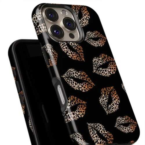 Θήκη Xiaomi για Όλα τα μοντέλα 3D Design Με Σχέδιο Leopard Kiss Lips Black (Κωδ:1173)