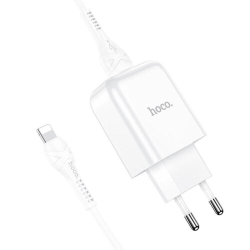 HOCO N2 travel charger USB A +cable USB A to Lightning 2A white