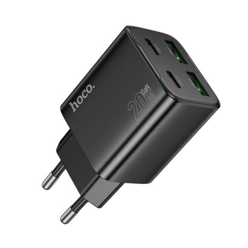 HOCO charger 2 x Type C + 2x USB A PD QC3.0 3A 20WN55 black