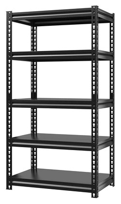 HOME USE μεταλλική ραφιέρα HUH-0248 με 5 ράφια, 90x40x183cm, μαύρη