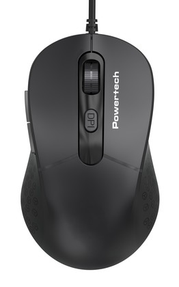 POWERTECH ενσύρματο ποντίκι PT-1467, οπτικό, έως 1600DPI, μαύρο