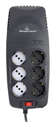 POWERTECH σταθεροποιητής ρεύματος PT-1496, 2000VA/1000W, 6x schuko