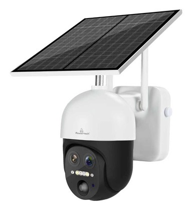POWERTECH smart ηλιακή κάμερα PT-1497, dual lens, 3MP, 4G, PTZ, SD, IP65