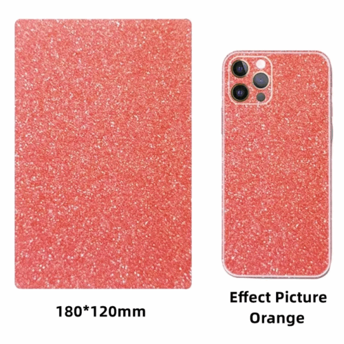 Αυτοκόλλητο με μοτίβο γκλίτερ για μηχανή κοπής φιλμ κινητού τηλεφώνου, προστατευτικό πίσω γκλίτερ 190*120mm ροζ χρυσό