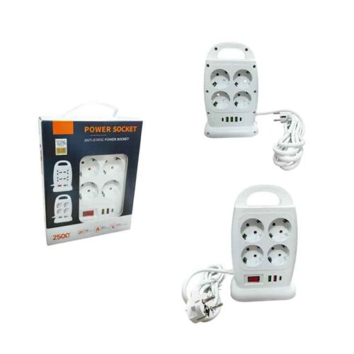 Πολύπριζο Ασφαλείας Μπρος Πίσω με 8 Θύρες και USB - Power Strip Front Back with 8 Sockets and USB