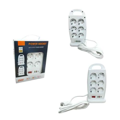 Πολύπριζο Ασφαλείας Μπρος Πίσω με 12 Θύρες και USB - Power Strip Front Back with 12 Sockets and USB