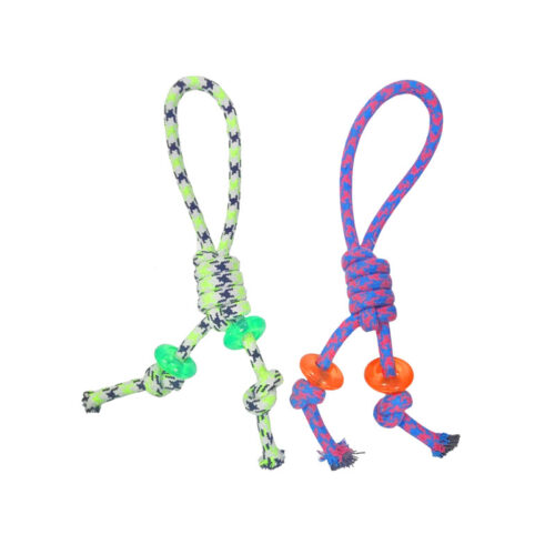 Παιχνίδι Σκύλου από Σχοινί με Κόμπους και Δαχτυλίδια 37cm - Rope Dog Toy with Knots and Rings