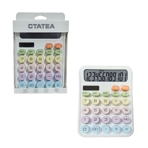 CTATEA Αριθμομηχανή 12 Ψηφίων με Πολύχρωμα Κουμπιά CT-818 - Calculator with Colorful Buttons