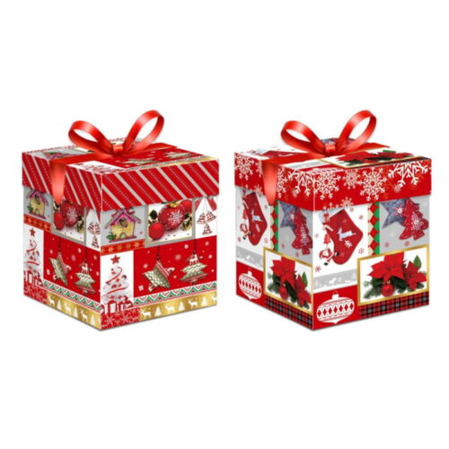 Χριστουγεννιάτικο χάρτινο κουτί 30x30x30cm 12τμχ – Christmas paper box 12pcs