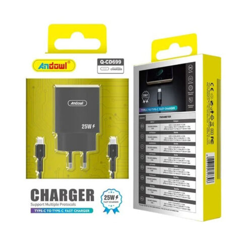 Andowl Φορτιστής με Θύρα Type-C σε Type-C Q-CD699 - Charger