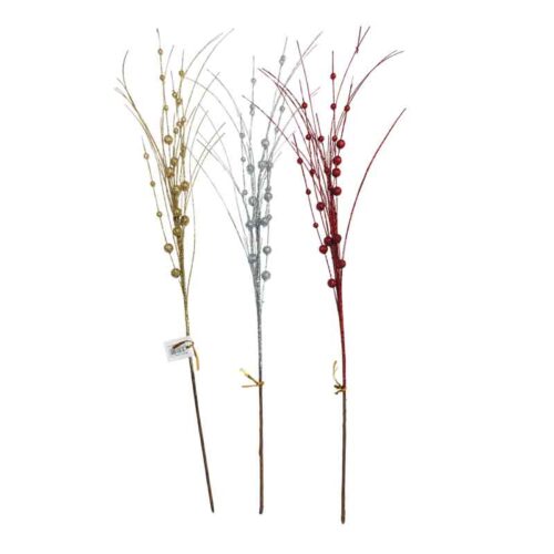 Χριστουγεννιάτικο Κλαδί με Γκλίτερ και Μπάλες 74cm – Christmas Glitter Branch with Balls