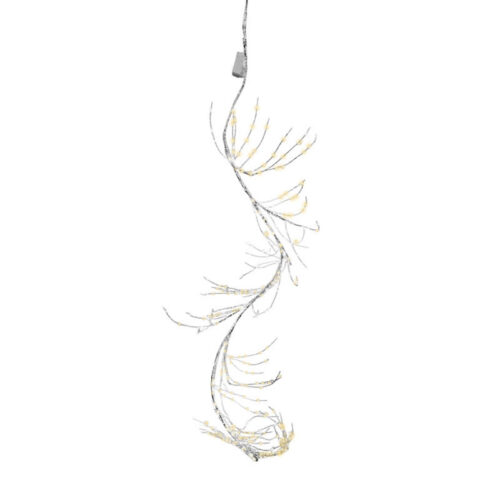 Φωτιζόμενο Χριστουγεννιάτικο Κλαδί Γκλίτερ Ασημί 220cm με 400 Θερμά LED - Lighted Christmas Glitter Branch Silver