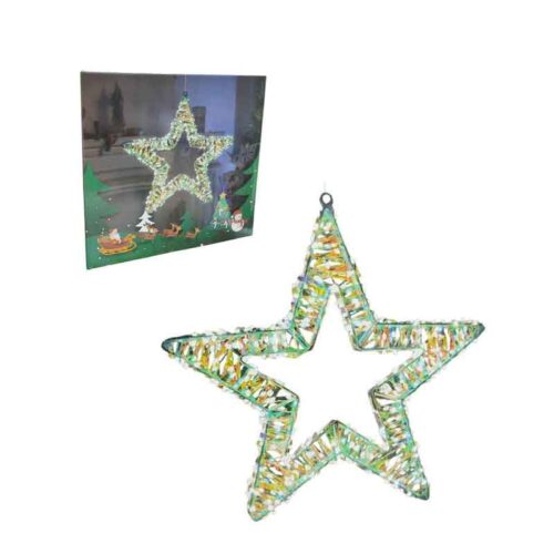 Χριστουγεννιάτικο Φωτεινό Αστέρι με Πολύχρωμα Λαμπάκια LED 45cm - Light Star with Multicolor Lights