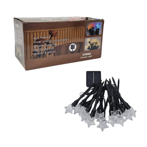 Ηλιακά Φωτάκια LED Αστεράκια RGB - Solar LED String Lights