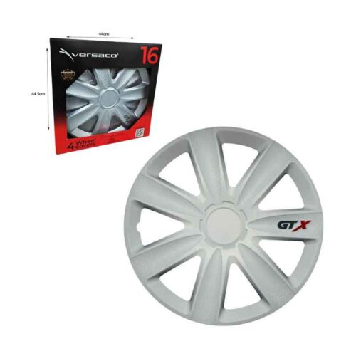 Versaco Σετ Τάσια Αυτοκινήτου 4τμχ 16" Ασημί - Wheel Covers