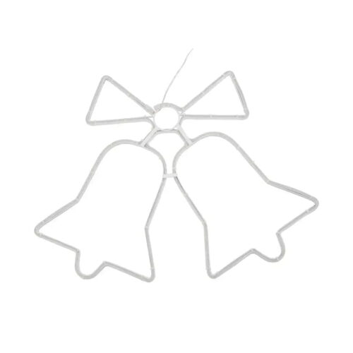 Χριστουγεννιάτικες φωτιζόμενες καμπάνες ψυχρό χρώμα φωτοσωλήνες 60x46cm LED - LED Christmas Bell Lights