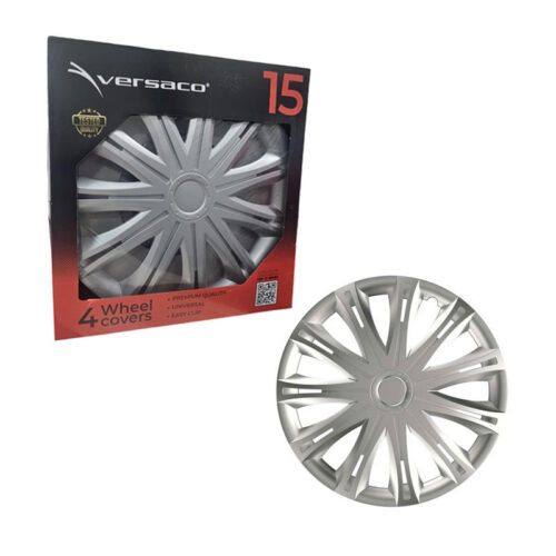 Versaco Σετ Τάσια Αυτοκινήτου 4τμχ 15" Ασημί - Wheel Covers