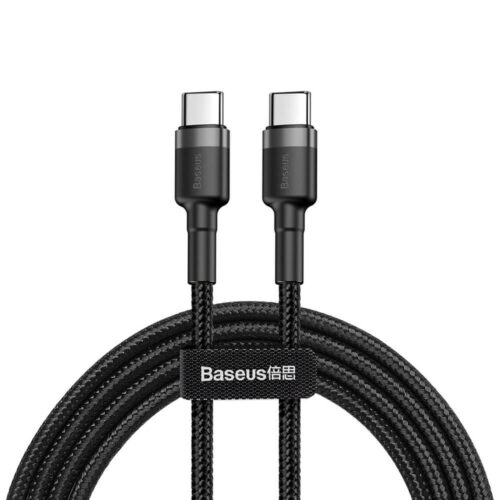 BASEUS Cable Type-C - Type-C, 1 m, 60W, 3A, CAFULE, CATKLF-GG1 black+gray