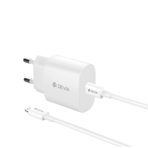 Devia wall charger Rocket PD 20W 1x USB-C white + USB-C to Lightning cable
