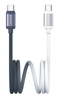 USAMS καλώδιο USB-C SJ756, 60W, 480Mbps, 1.2m, μαύρο/λευκό