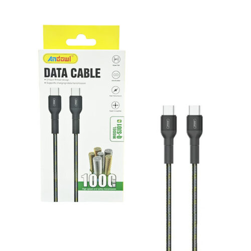 Andowl Καλώδιο Δεδομένων Type-C σε Type-C 1m Q-SJ01 - Data Cable