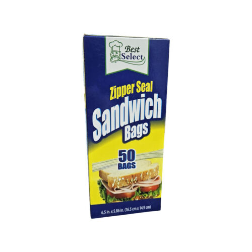 Σακουλάκια Τροφίμων με Κλείσιμο Zipper για Σάντουιτς 50 Τεμάχια 16,5x14,9 cm. - Zipper Seal Sandwich Bags