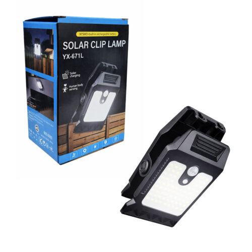 Ηλιακό Φωτιστικό Τοίχου με Αισθητήρα Κίνησης YX-671C – Solar Clip Lamp
