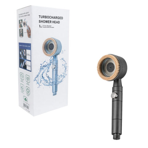Τηλέφωνο Ντους Υψηλής Πίεσης με Ενσωματωμένη Βούρτσα – Turbocharged High Pressure Shower Head