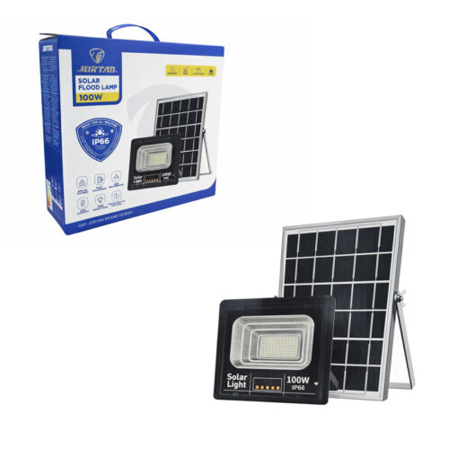 Jortan Ηλιακός Προβολέας Με Τηλεχειριστήριο LED 100W IP66- Solar Flood Lamp