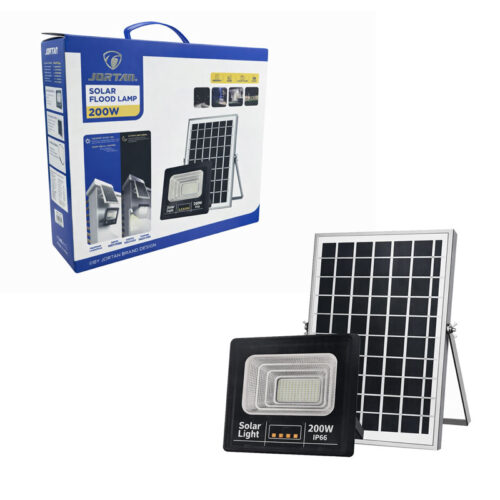 Jortan Ηλιακός Προβολέας Με Τηλεχειριστήριο LED 200W IP66- Solar Flood Lamp