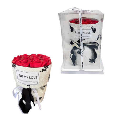 Ανθοδέσμη από Τεχνητά Τριαντάφυλλα Κόκκινα 29cm - Bouquet Made of Artificial Roses Red 29cm