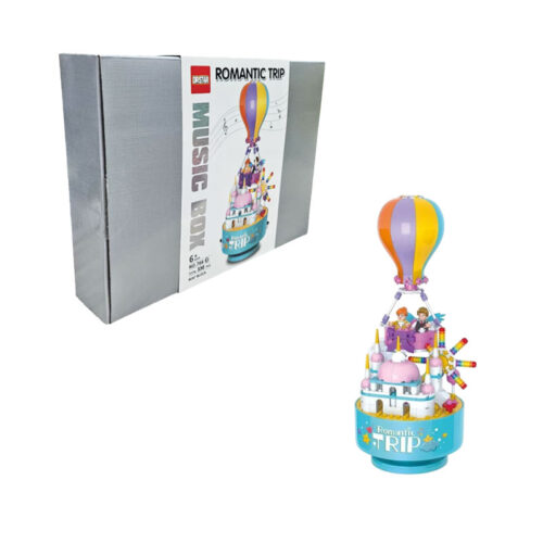 Dr.Star Σετ με Συναρμολογούμενα Τουβλάκια Αερόστατο Μουσικό Περιστρεφόμενο - Romantic Trip Rotating Musical Mini Blocks Set
