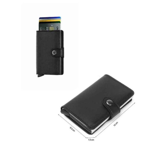 Πορτοφόλι για κάρτες με προστασία υποκλοπής και μηχανισμό και κούμπωμα - Anti-theft card wallet with mechanism and clasp
