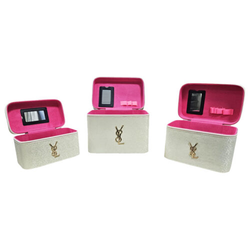 Σετ 3 Βαλιτσάκια Καλλυντικών με Γυαλιστερή Υφή και Καθρέφτη – Set of 3 Cosmetic Beauty Cases with Glossy Finish and Mirror