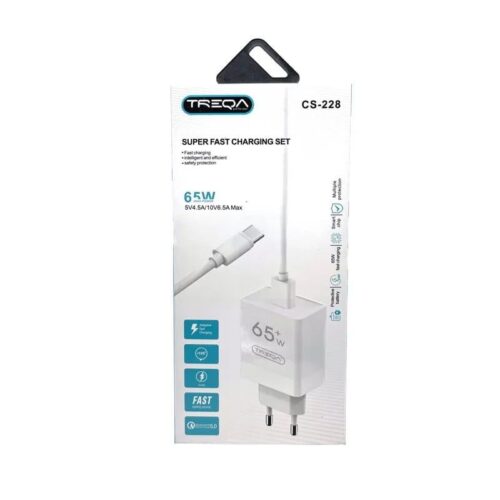 Treqa Φορτιστής Κινητού 65W σούπερ γρήγορη φόρτιση και καλώδιο δεδομένων IOS CS-228 - Fast charger
