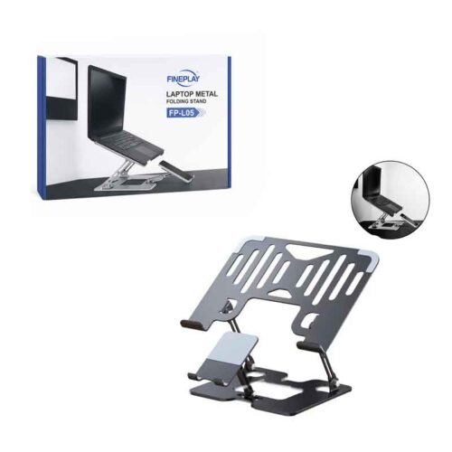 Fineplay Αναδιπλούμενη Μεταλλική Βάση Στήριξης Laptop/Tablet/Κινητού Γραφείου Περιστρεφόμενη FP-L05 - Laptop Metal Folding Stand