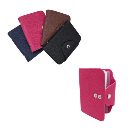 Θήκη Καρτών από Δερματίνη με Κούμπωμα – Faux Leather Card Holder with Snap Button