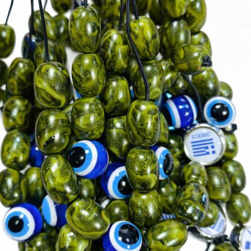 Κομπολόι με Ματάκι και Χάντρες 23εκ - Evil Eye Beaded Worry Beads