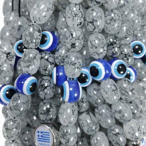 Κομπολόι με Ματάκι και Χάντρες 23εκ - Evil Eye Beaded Worry Beads