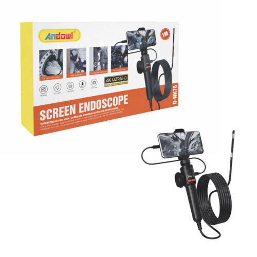 Andowl Ενδοσκοπική Κάμερα Επιθεώρησης με Οθόνη και Εύκαμπτο Καλώδιο 1m Q-NK76 - Screen Endoscope